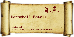 Marschall Patrik névjegykártya